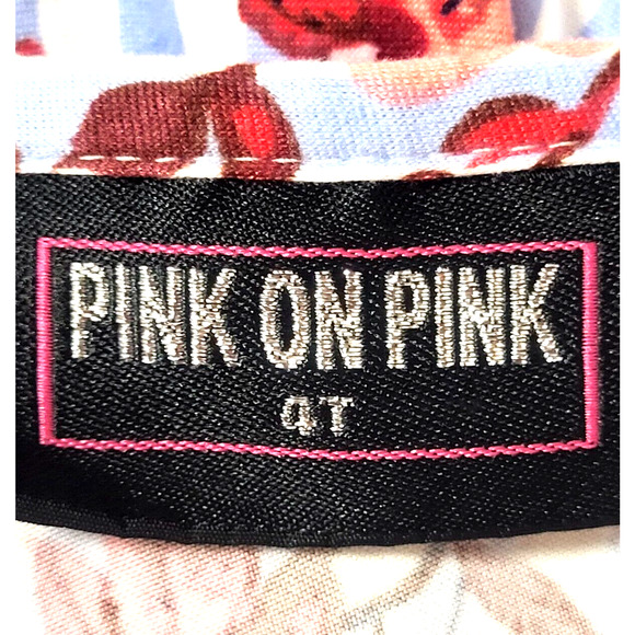 Blue White Striped Floral Assymetrical Off Shoulder HiLo Skirted Romper Size 4T - Picture 8 of 10